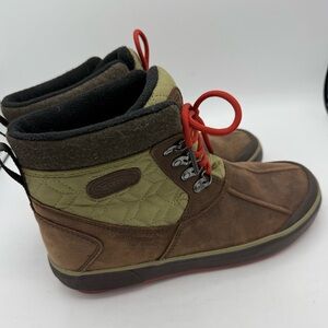 Keen Elsa II Ankle Quilted Waterproof Boot Brown/green Women's Size 9 Lace Up